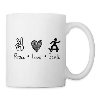 Peace Love & Skate - Tasse - Weiß - Rechts
