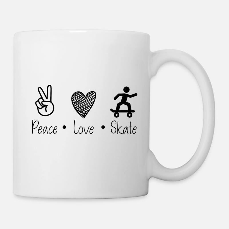 Peace Love & Skate - Mug blanc - blanc