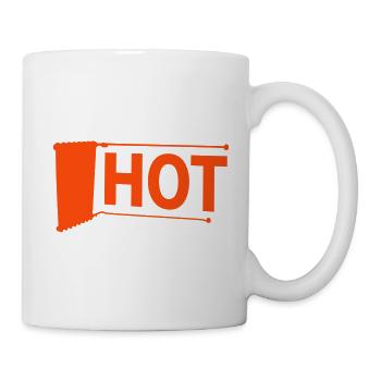 HOT heiß wie eine Heizung im Winter Vektor - Tasse - Weiß - Rechts
