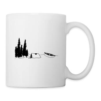 Adventure: Tent and canoe in the forest by the river - Mug - white - Right