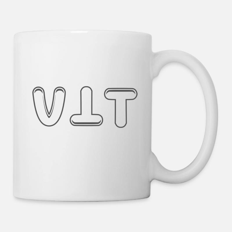 Motif texte VTT avec texte à l'endroit et l'envers - Mug blanc - blanc