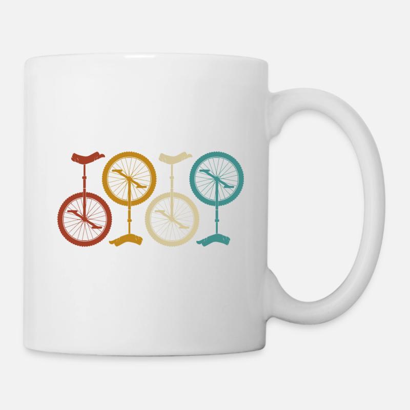 Einrad Einradfahrer Fahrrad Kinder Mädchen retro - Tasse - Weiß