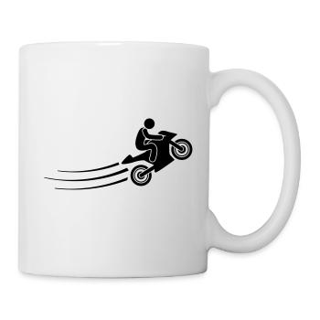 motorrad fahrer symbol - Tasse - Weiß - Rechts