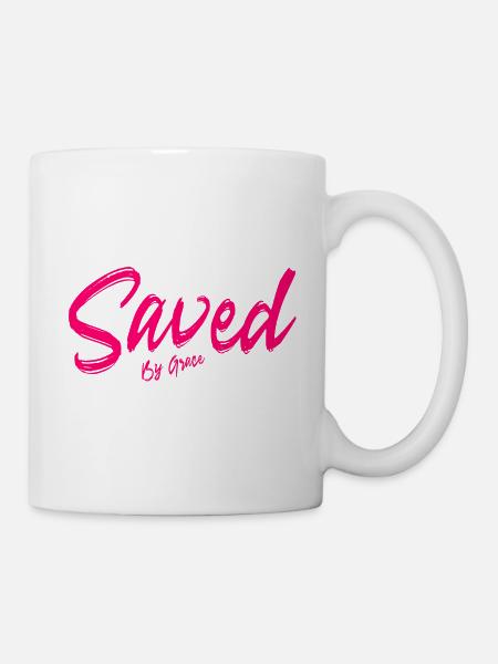 Sauvé par la grâce Des cadeaux chrétiens - Mug blanc - blanc