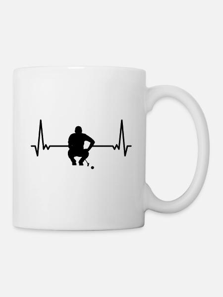 EKG Golf Herzschlag Golfen Herzlinie Golfer - Tasse - Weiß