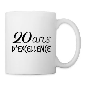 Anniversaire 20 ans d’excellence - Mug blanc - blanc - Droite