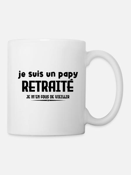 je suis un papy retraité - Mug blanc - blanc