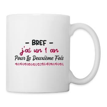 2 Ans Anniversaire - 1 ans pour la deuxième fois - Mug blanc - blanc - Droite
