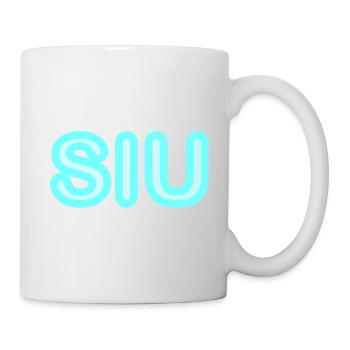 Jugendwort - Siu - Neonschrift in hell blau - Tasse - Weiß - Rechts