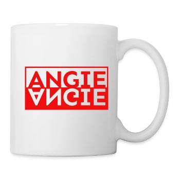 Text Spiegel Nachname Vorname Angie - Tasse - Weiß - Rechts