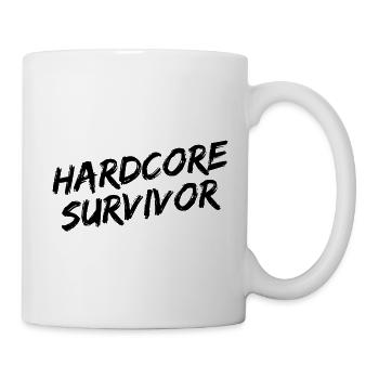 "Hardcore Survivor" Black Brush Font - Mug - white - Right