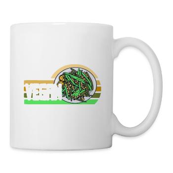 VEGAN Cool Retro Vegan Vegetarian Designs - Tasse - Weiß - Rechts