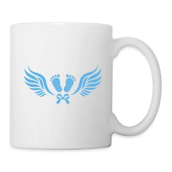 Baby Füße Junge Engel Geburt Selbst Gestalten - Tasse - Weiß - Rechts