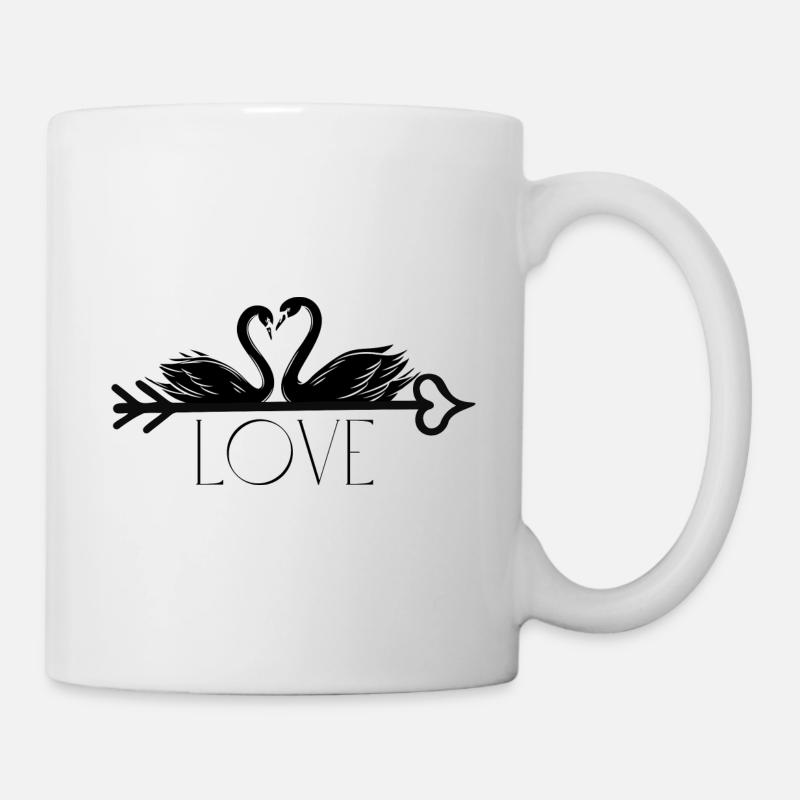 Love Swan Design - Mug - white