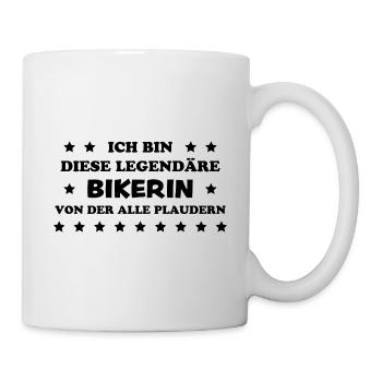Bikerin Lustiger Spruch Bike Fun Sprüche Geschenk - Tasse - Weiß - Rechts