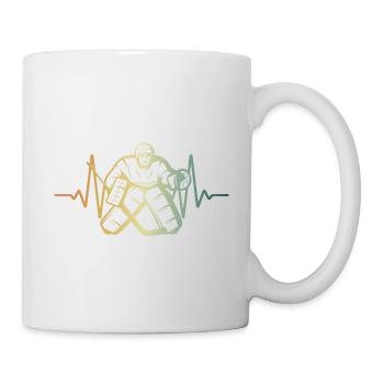 Heartbeat Goalie Hockey sur glace ECG Pulse - Mug blanc - blanc - Droite