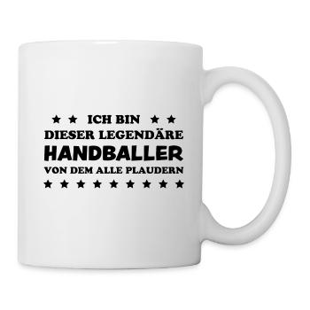 Handball Lustig Spruch Handballer Spieler Geschenk - Tasse - Weiß - Rechts