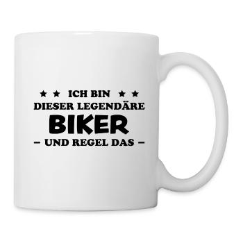 Biker Spruch Bike Fahrrad Motorrad Biker Geschenk - Tasse - Weiß - Rechts