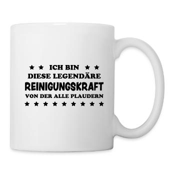 Reinigungskraft Spruch Haushalt Putzfrau Geschenk - Tasse - Weiß - Rechts