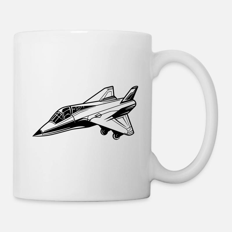 Avion de chasse - Mug blanc - blanc