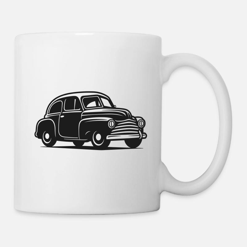 altes Auto - Tasse - Weiß