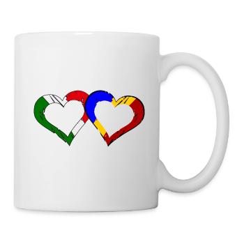 Amour italien roumain - Mug blanc - blanc - Droite