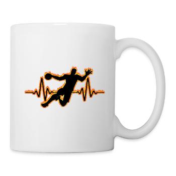 Heartbeat Handball Pulse ECG Fire - Mug blanc - blanc - Droite