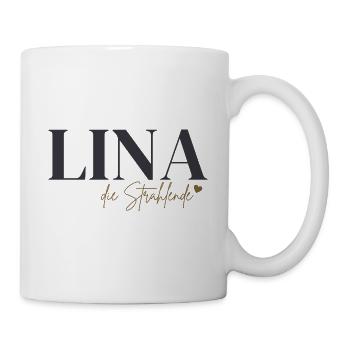 Lina Name Linas Vorname Geschenkideen Lienchen - Tasse - Weiß - Rechts