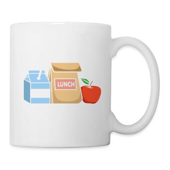 Mittagessen Milch Apfel - Tasse - Weiß - Rechts