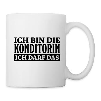 Konditorin Spruch Backen Witz Konditorin Geschenk - Tasse - Weiß - Rechts