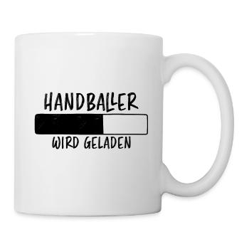Handball Spruch Sport Lustiges Handballer Geschenk - Tasse - Weiß - Rechts