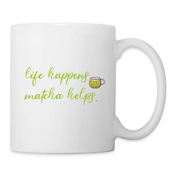 Life Happens Matcha Helps /Matcha Lovers GIft Idea - Mug blanc - blanc - Droite
