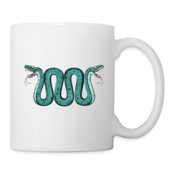 Aztèque deux têtes serpent serpent - Mug blanc - blanc - Droite