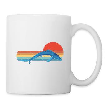 Blue Shark Retro Sunset - Mug - white - Right