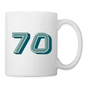 70. 70 ANS. 70e ANNIVERSAIRE. ANNIVERSAIRE 70 ANS. - Mug blanc - blanc - Droite