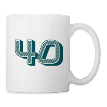 40. 40 ANS. 40e ANNIVERSAIRE. ANNIVERSAIRE 40 ANS. - Mug blanc - blanc - Droite