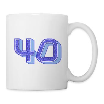 40. 40 ANS. 40e ANNIVERSAIRE. ANNIVERSAIRE 40 ANS. - Mug blanc - blanc - Droite