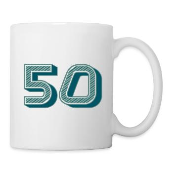 50. 50 YEARS. 50th ANNIVERSARY. 50TH ANNIVERSARY. - Mug - white - Right