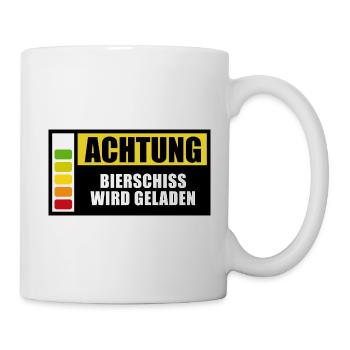 Achtung Bierschiss wird geladen - Spruch - Tasse - Weiß - Rechts