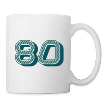 80. 80 ANS. 80e ANNIVERSAIRE. ANNIVERSAIRE 80 ANS. - Mug blanc - blanc - Droite