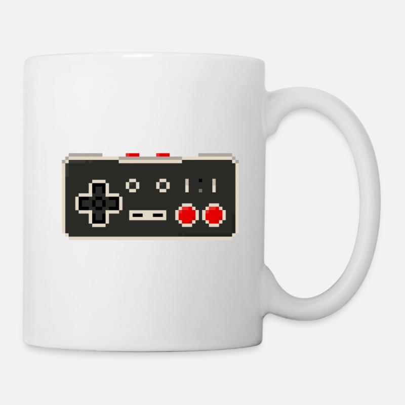 Verpixelter Retro-Controller - Tasse - Weiß