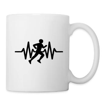 Battement de cœur en cours d’exécution - Mug blanc - blanc - Droite