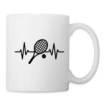 Tennis Herzschlag - Tasse - Weiß - Rechts