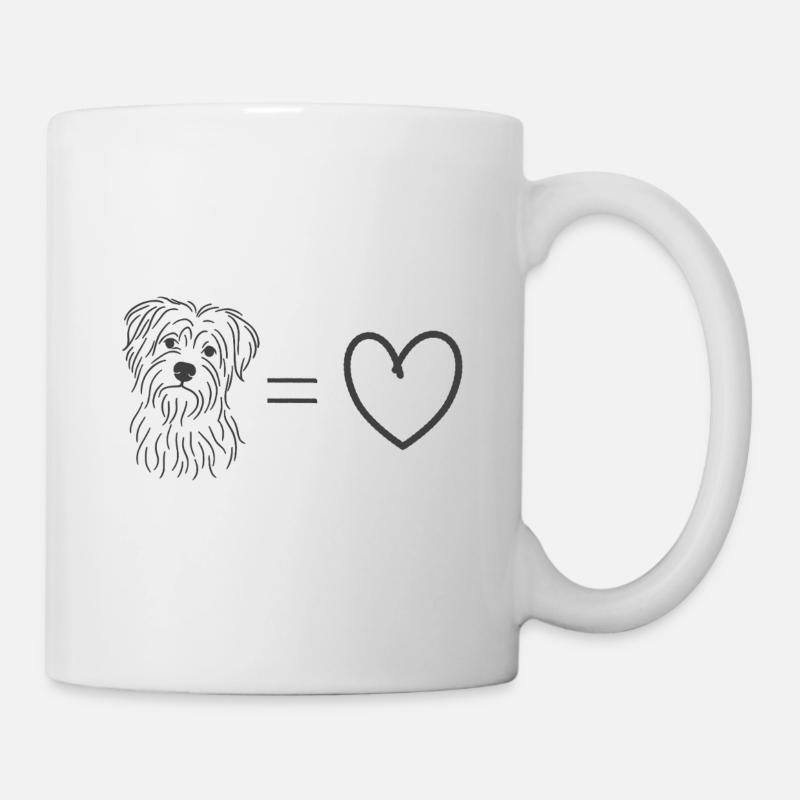 Hund = Herz - Tasse - Weiß