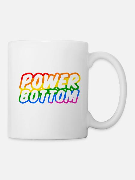 Power Bottom Shirt - Tasse - Weiß