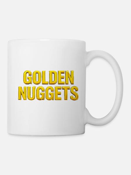 Gold Nuggets 3D Text - Mug - white