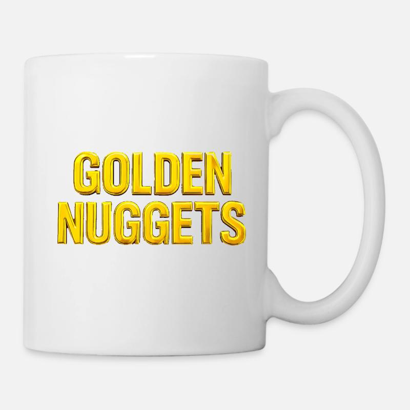 Gold Nuggets 3D Text - Mug - white