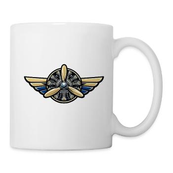 Vintage Fliegerpropeller Emblem - Tasse - Weiß - Rechts