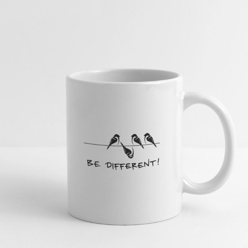 Spatz Vogel be different Sei anders cool Geschenk Tasse