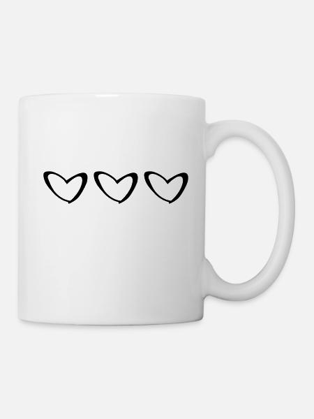 Herzen - Tasse - Weiß
